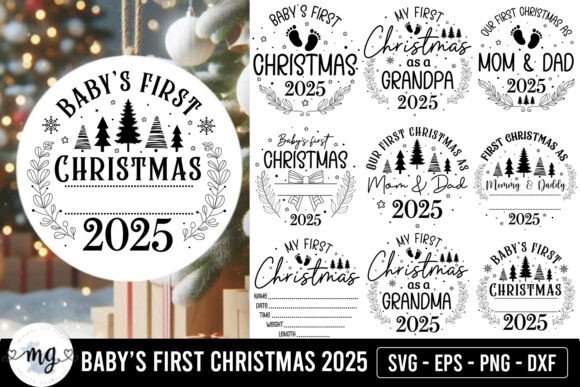Baby's First Christmas 2024 SVG Bundle for Crafts & Graphics