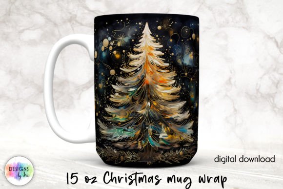 Christmas Tree Mug Wrap: A Graphics Asset for Crafts