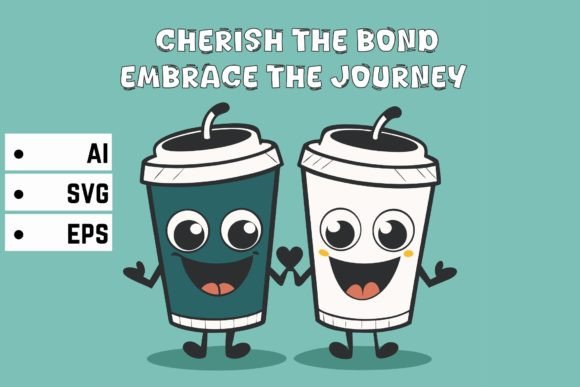 Cute Cool Design Cups and Friendship SVG for Graphics and Crafts