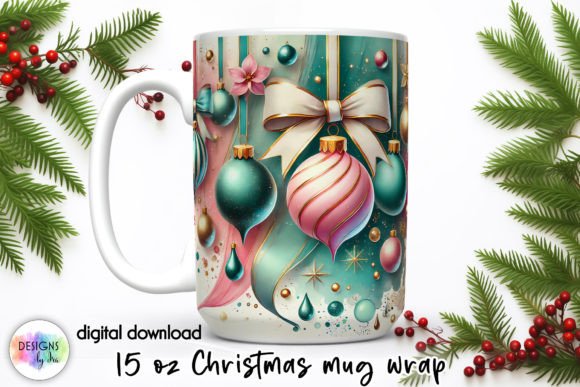Elegant Christmas Ornaments Mug Wrap for Crafts