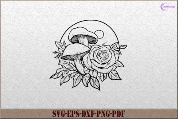 Flower Mystical Mushroom SVG: A Unique Graphics Asset for Crafts