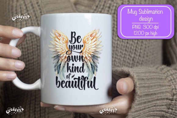 Inspirational Mug Sublimation Quote Wing for Crafts and Graphics