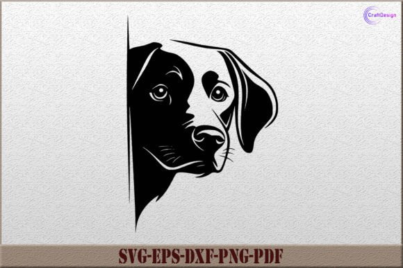 Labrador Peeking Dog Vector: A Crafty Graphics Gem