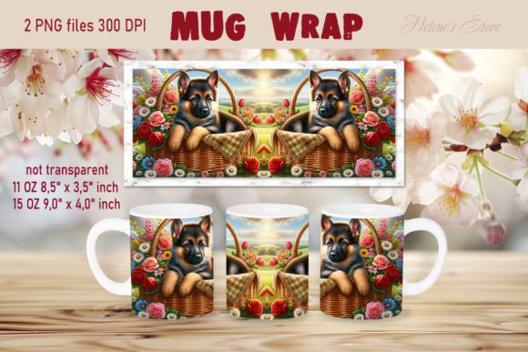 Review: Dog and Flower Basket Mug Wrap 11oz 15oz