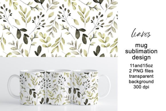 Review: Mug Wrap, Sublimation Design Leaves, PNG