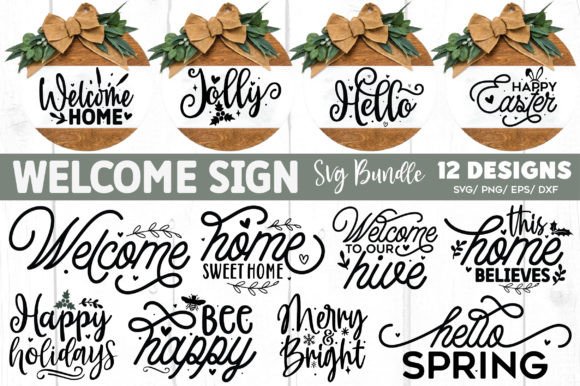 Welcome Sign SVG Bundle: A Versatile Graphics Asset for Crafts